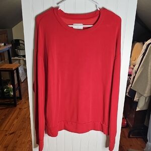 aerie Red Long Sleeve Crewneck Sweatshirt